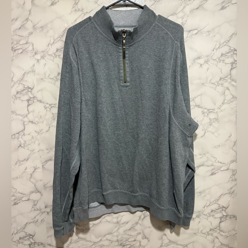 Tommy Bahama Men's Charcoal Zip-Up Sweater XL